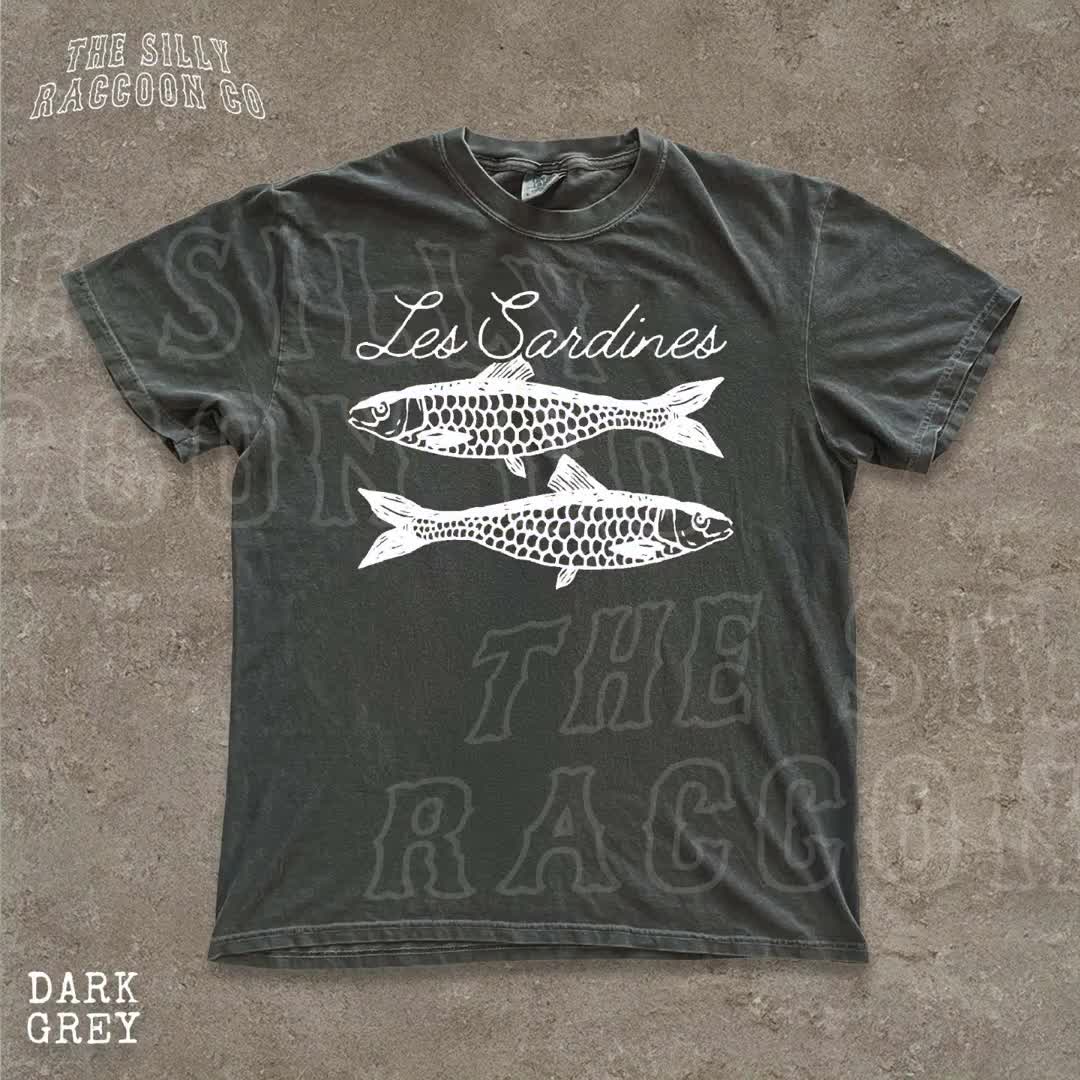 Sardine Shirt Vintage Seafood Graphic Tee Tinned Fish Lover Gift